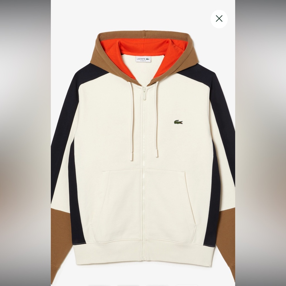 NWT Men’s Lacoste Colorblock Hooded Sweatshirt - Large